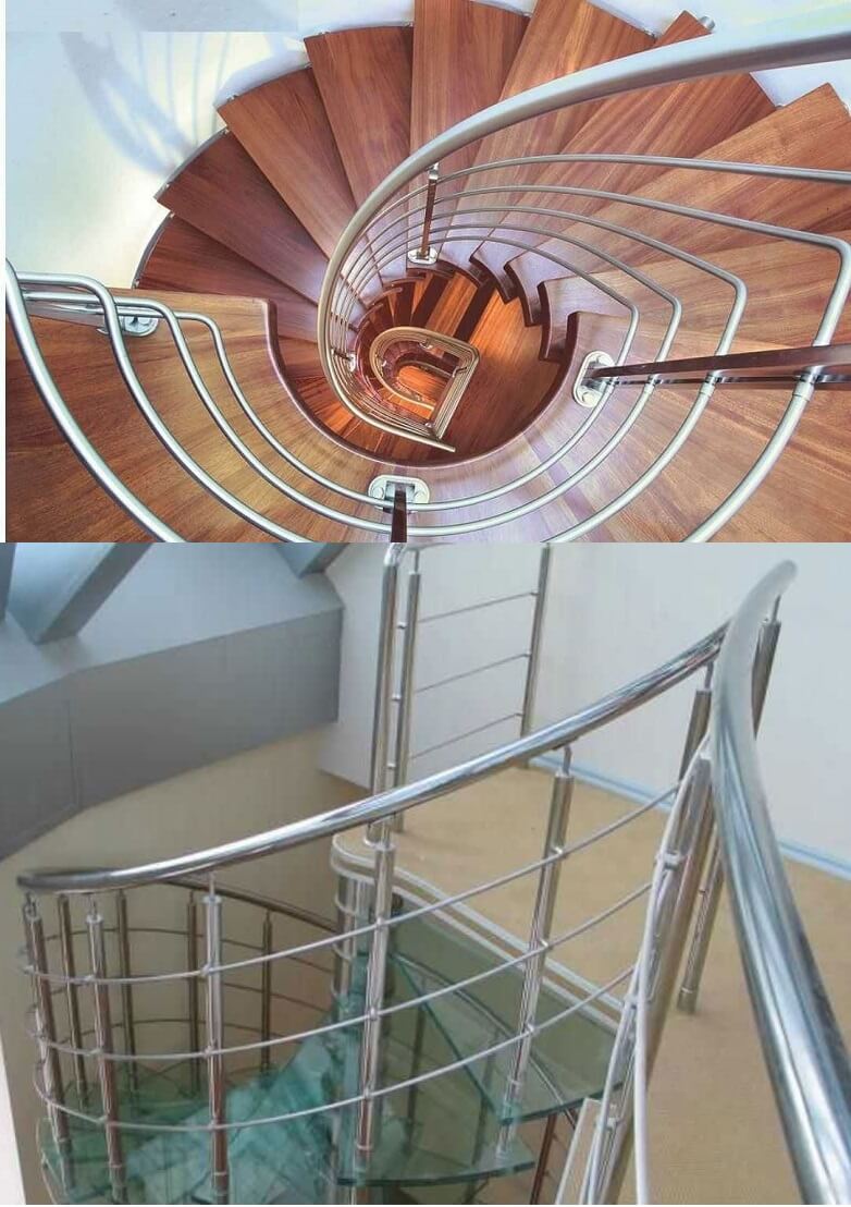 Перила из нержавеющей стали для винтовых лестниц