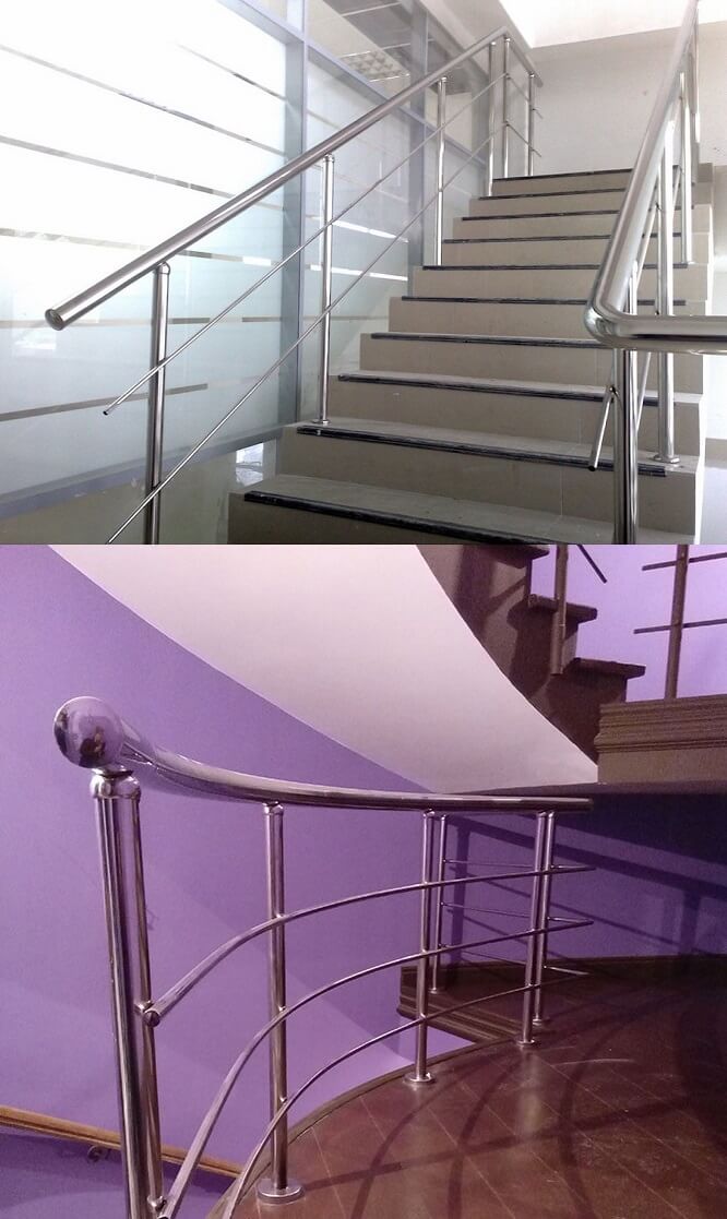 Перила с ригелями из нержавеющей стали