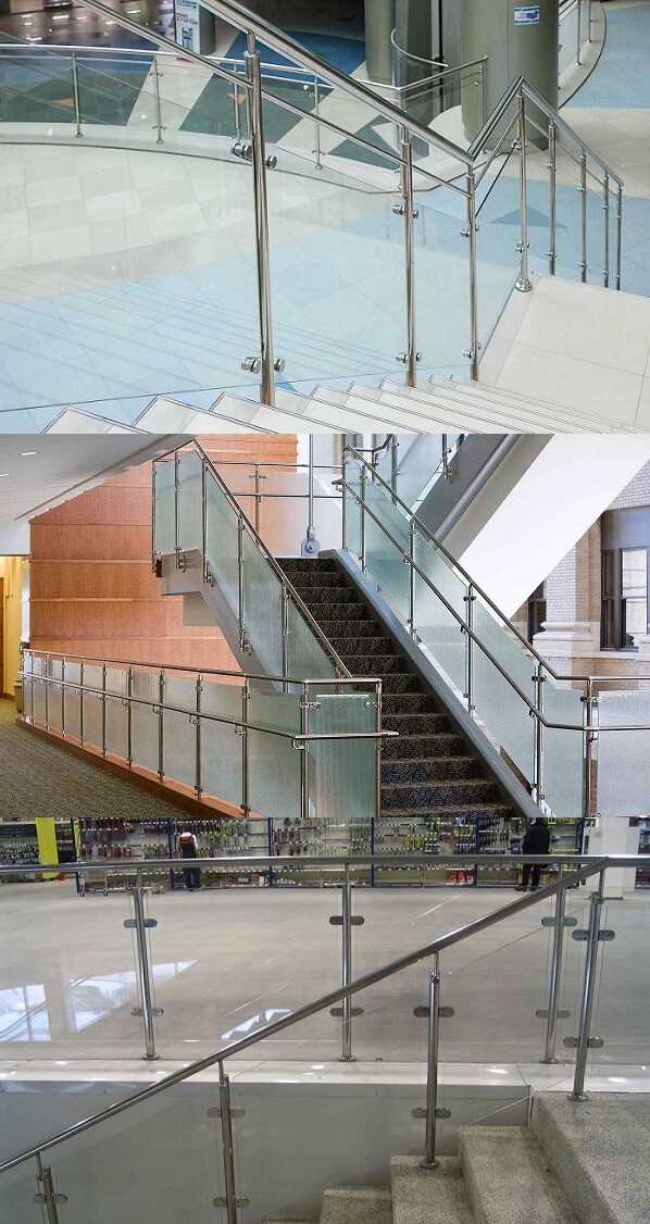 Перила из нержавеющей стали со стеклом