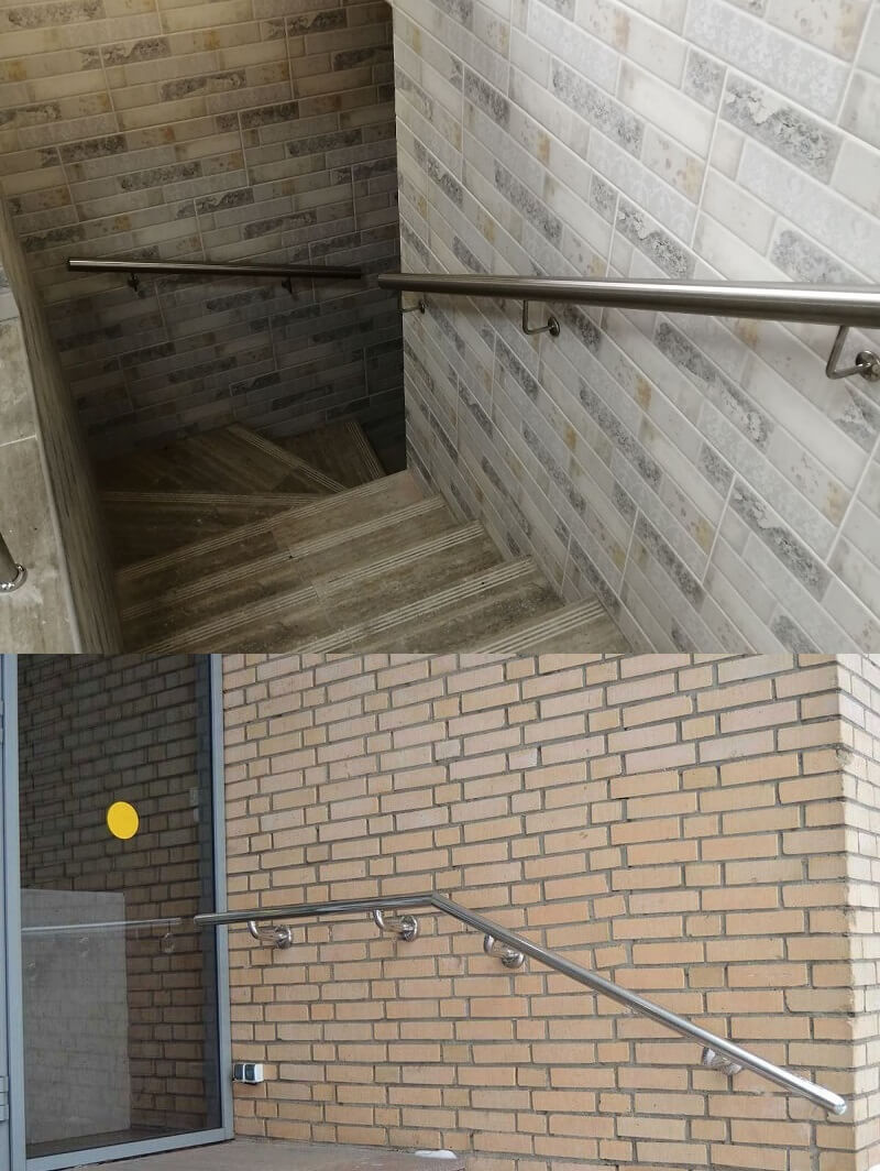 Поручень одноуровневый из нержавейки